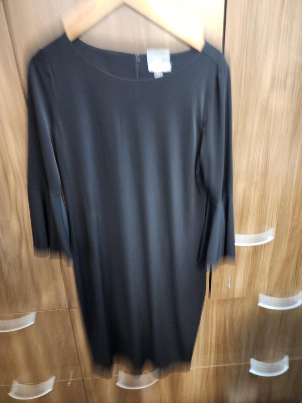 Calvin Klein bell sleeve black dress